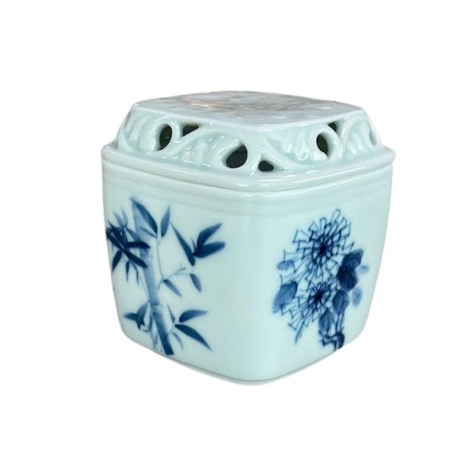Tenfu Cave Cloud Carved Incense Burner-Blue and White Four Gentlemen CENSER-YX-SJZ
