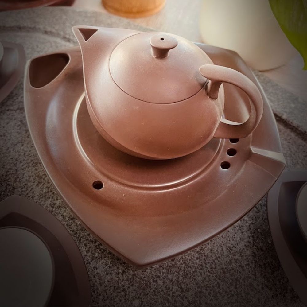 Walnut purple clay teapot set HT