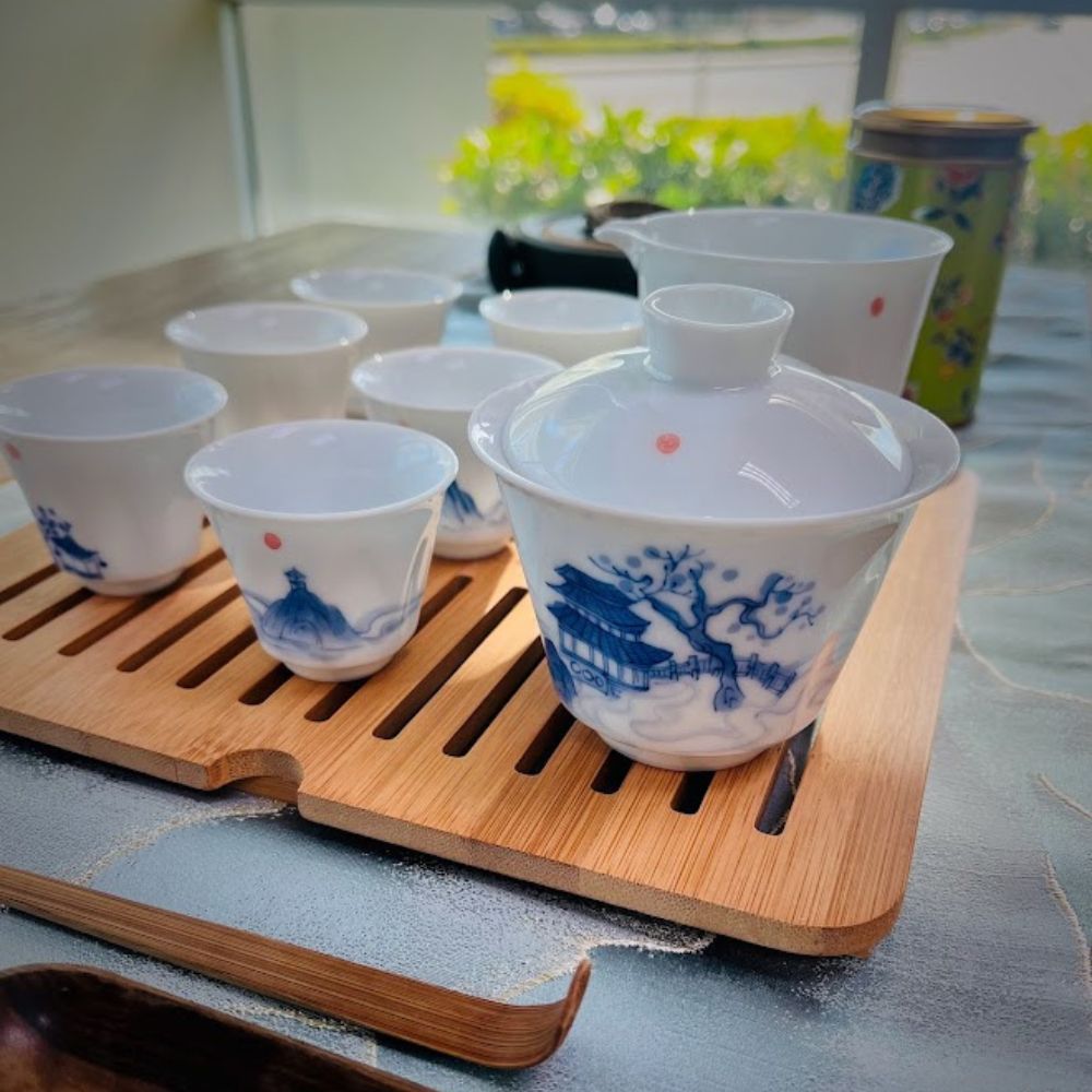 Hand-painted blue and white Yiyun bowl set SHWQH-YY-4KS