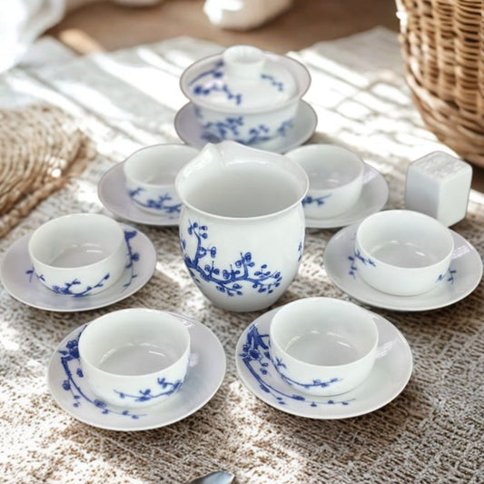 Tenfu blue and white plum blossom bowl set TUREEN-QHMH
