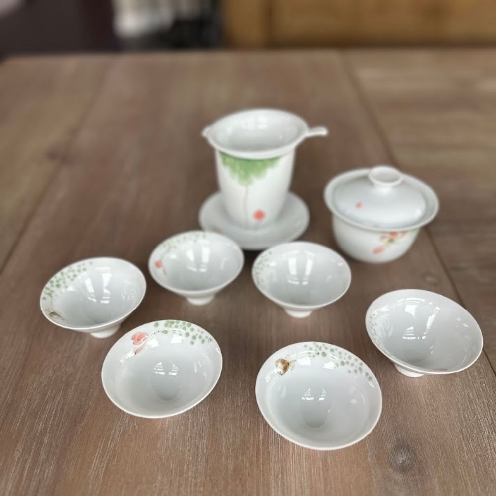 Hand-painted lotus rhyme bowl set SHHY-4KS