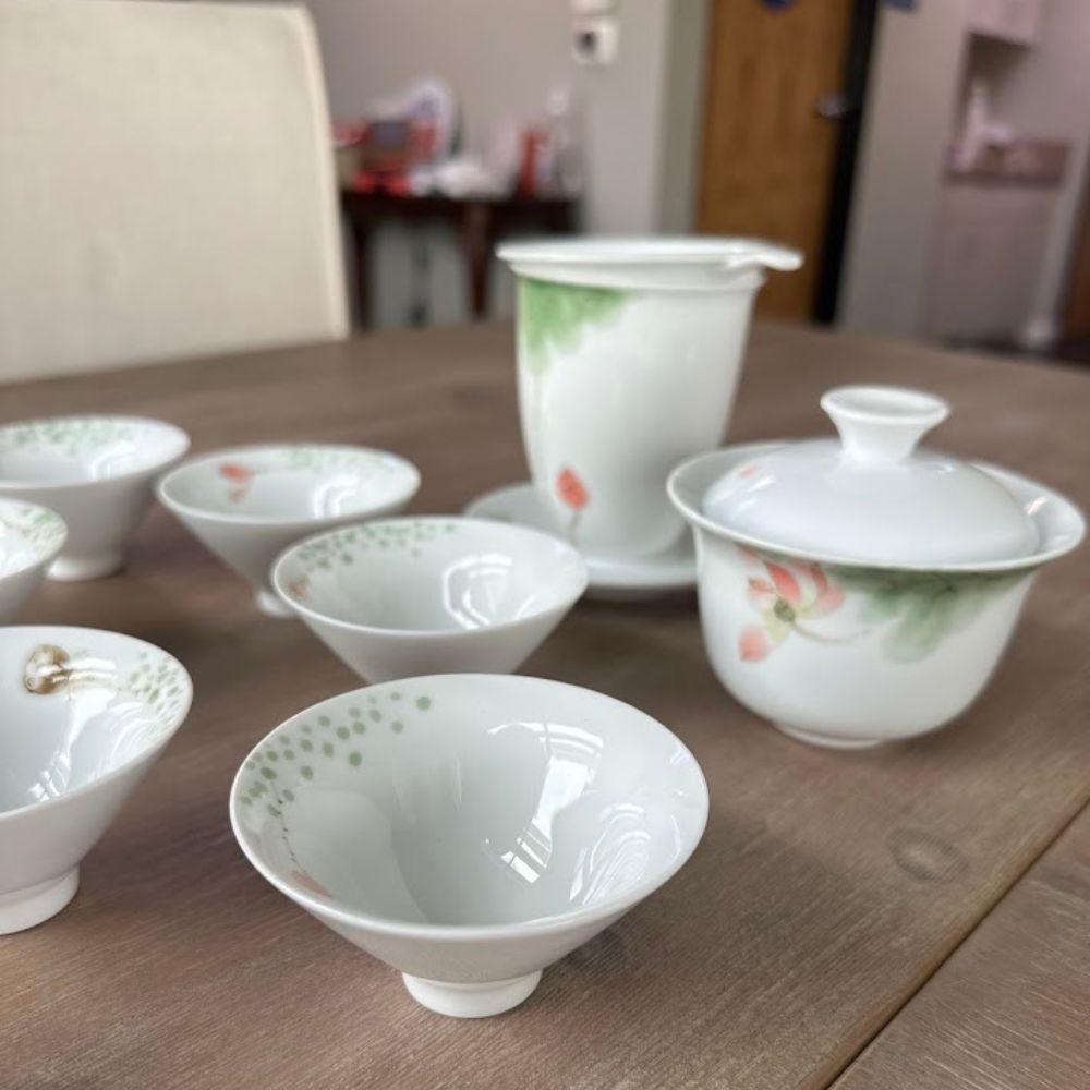 Hand-painted lotus rhyme bowl set SHHY-4KS