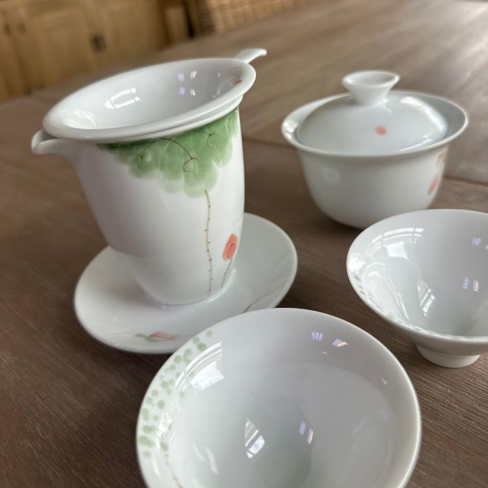 Hand-painted lotus rhyme bowl set SHHY-4KS