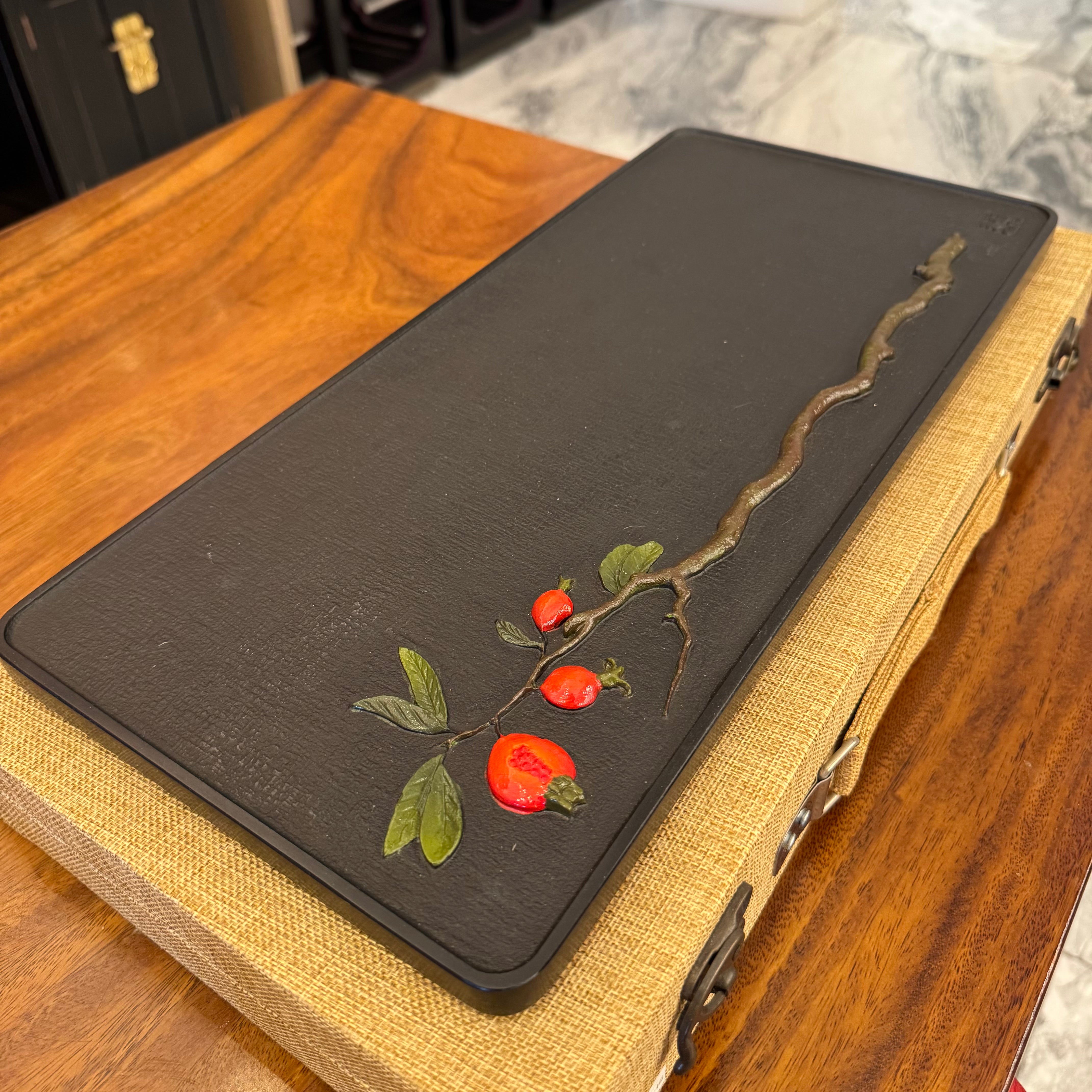 Pomegranate small tea tray QS-CHSL-S
