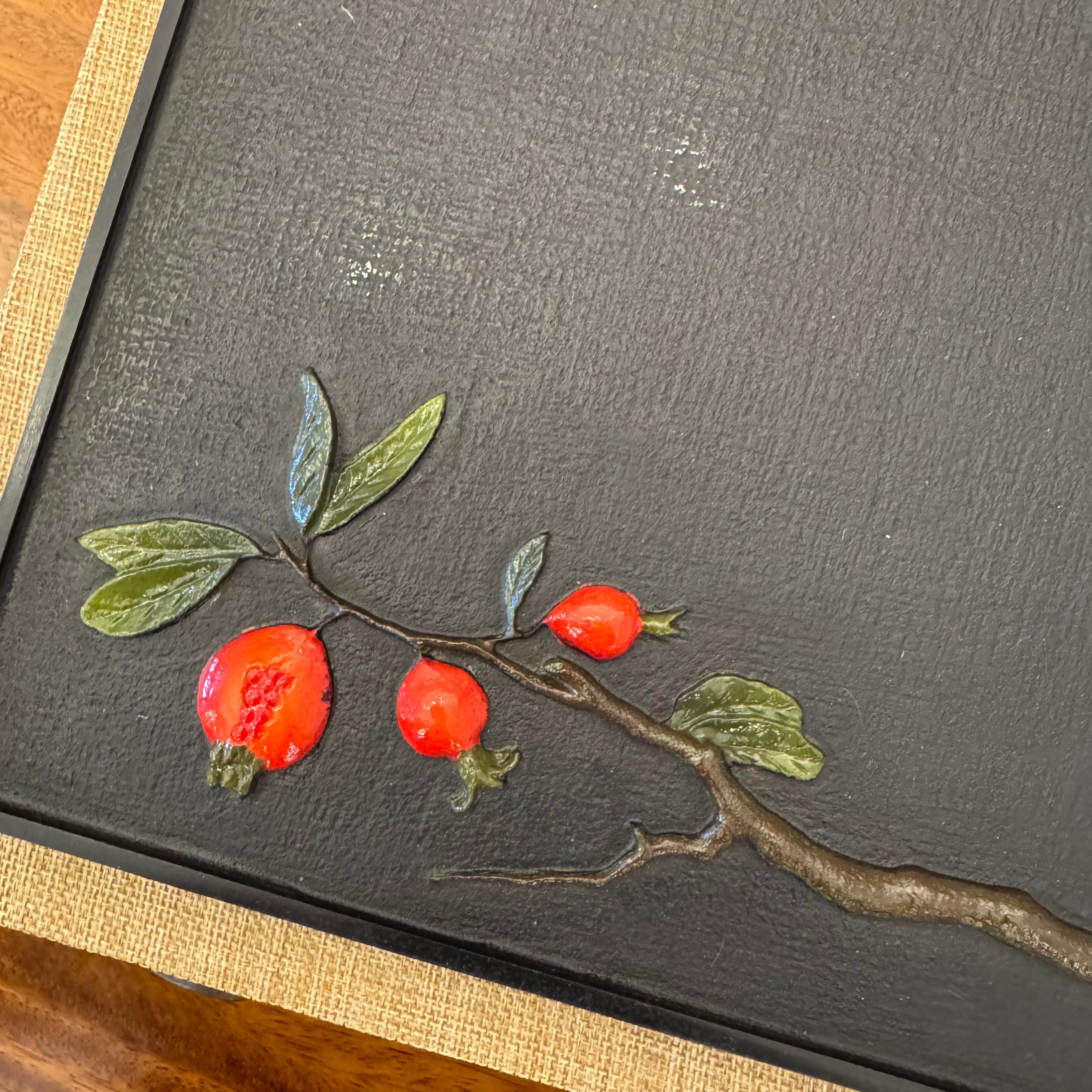 Pomegranate small tea tray QS-CHSL-S